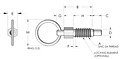 Short Pull Ring Plunger Pin Line Drawing